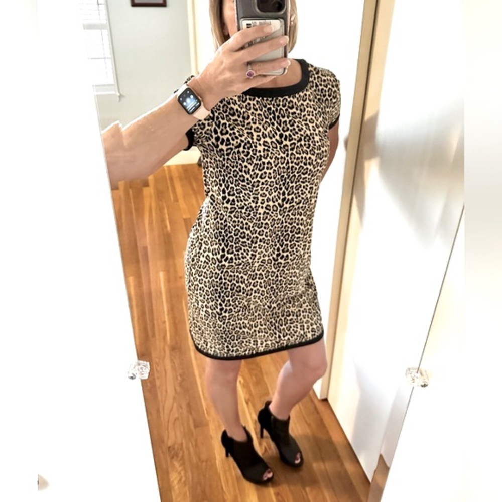 NWT Jude Connally Parker Mini Leopard Camel Dress Size S $198 - Picture 9 of 13